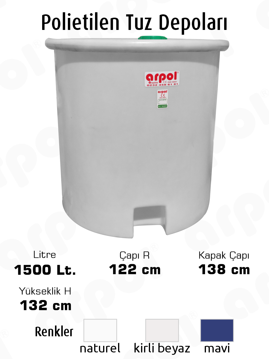 polietilen tuz ve salamura tanklar� 1500 lt